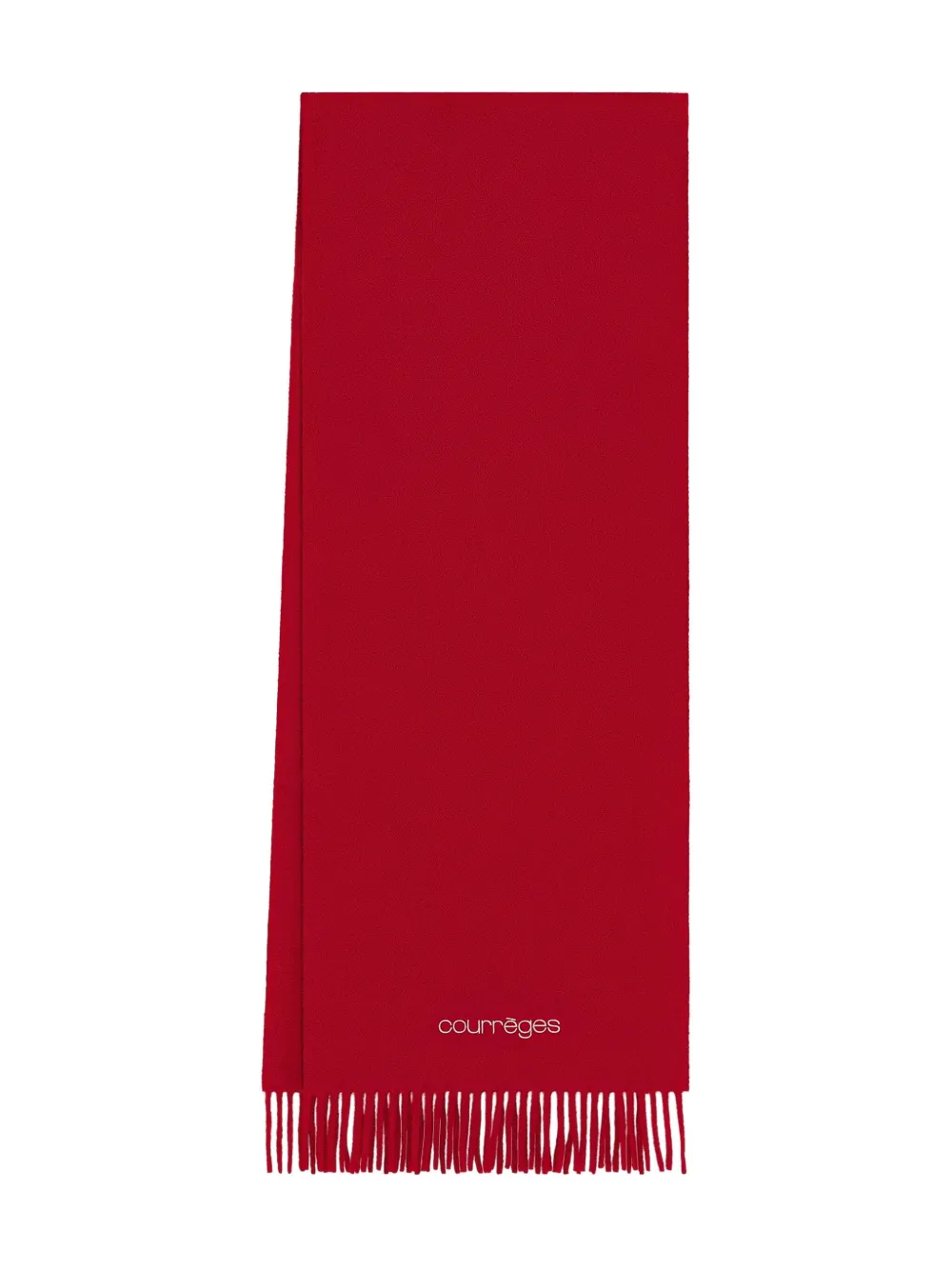 Courrèges embroidered fringed scarf | Red | Image 1
