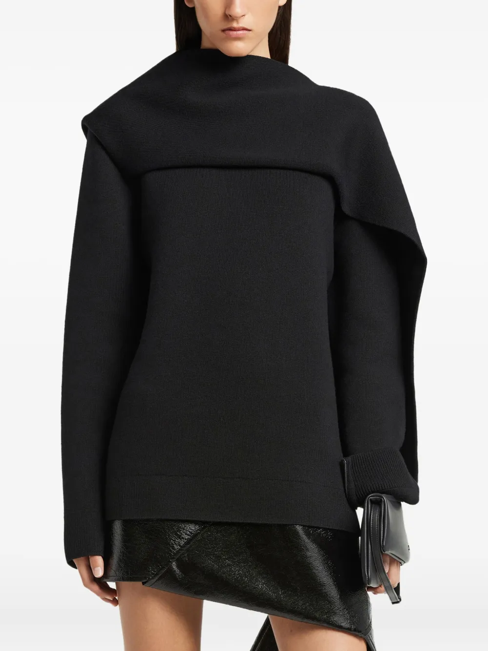Courrèges Gedrapeerde wollen trui Zwart