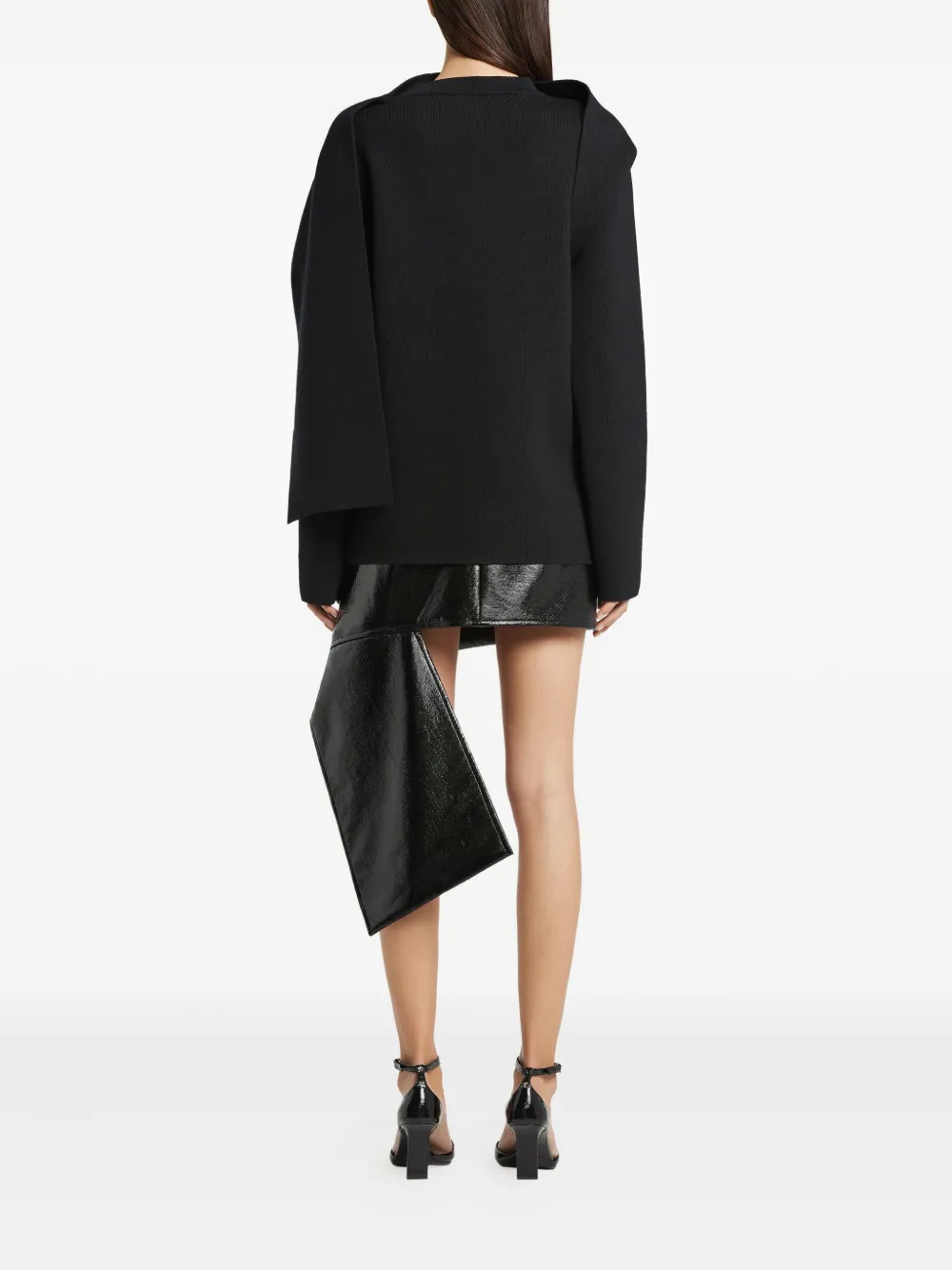 Courrèges Gedrapeerde wollen trui Zwart