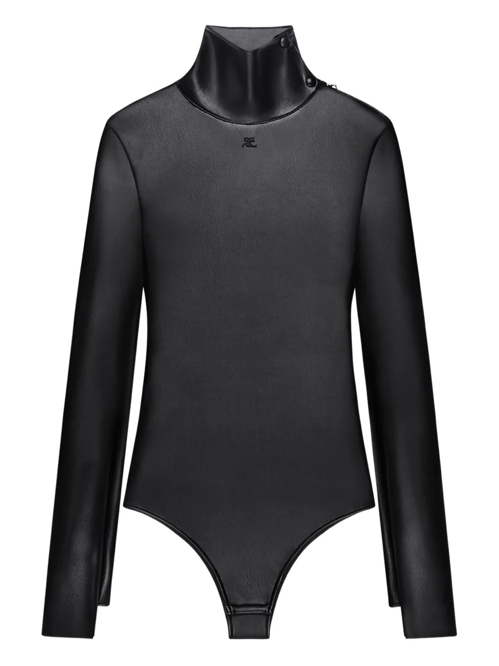 Courrèges mock-neck zipped-shoulder bodysuit | Black | Image 1