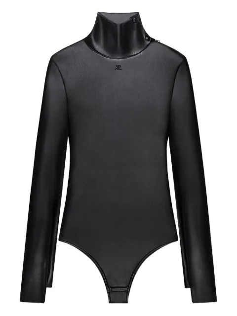 Courrèges mock-neck zipped-shoulder bodysuit