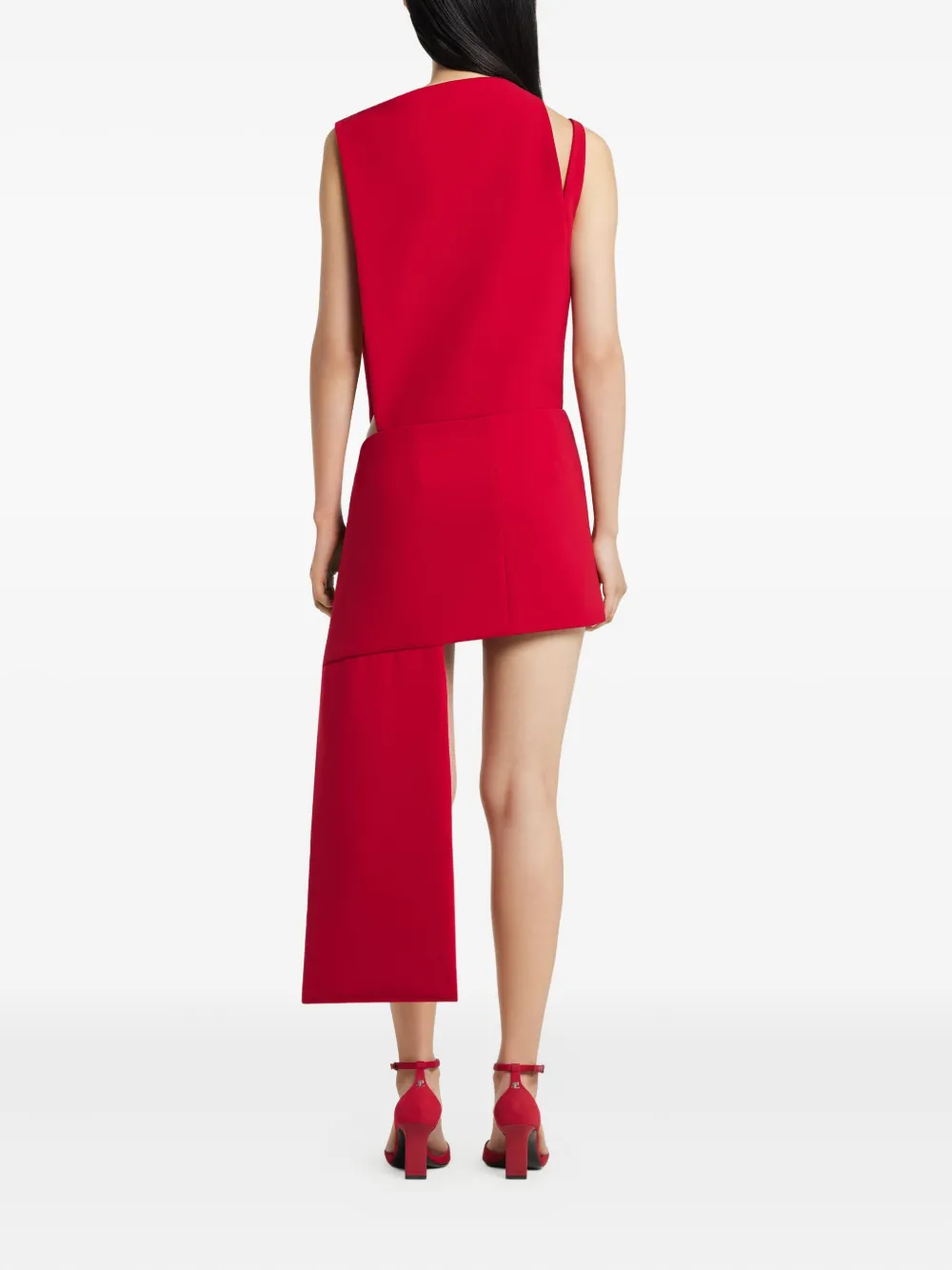 Courrèges Oblique mini-jurk met vlakken Rood