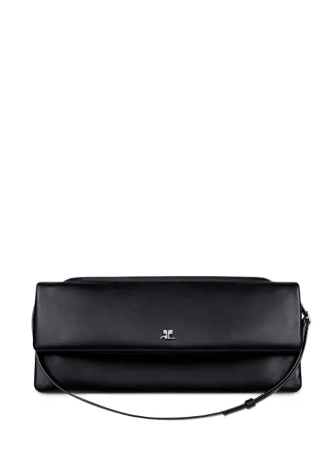 Courrèges leather flap clutch