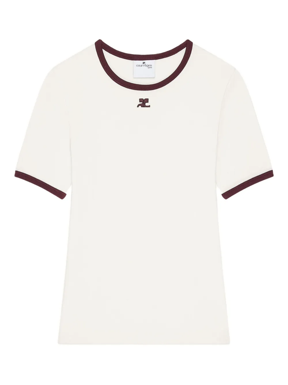Courrèges contrast-trim cotton T-shirt | White | Image 1