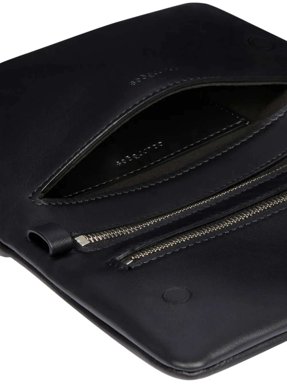 Courrèges Cuff Leather Shoulder Bag In Black