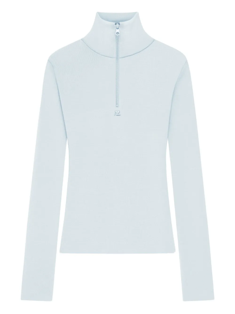 Courrèges モックネック セーター - ブルー Courrèges モックネック セーター - ブルー