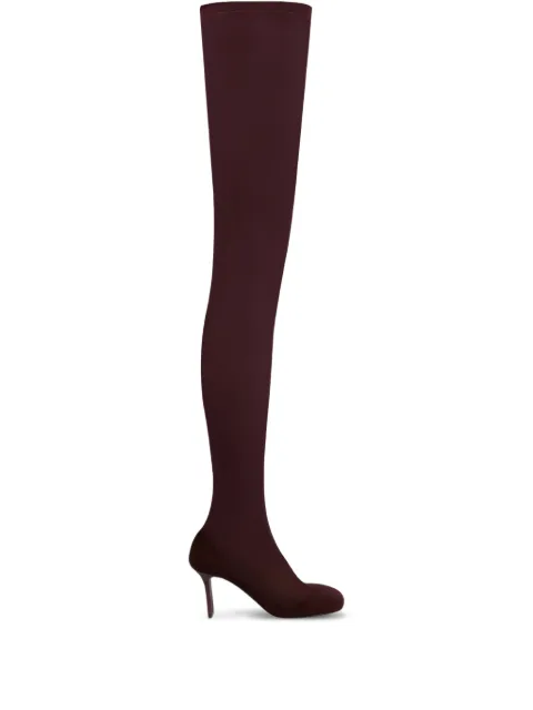 Courrèges square-toe mesh over-the-knee boots