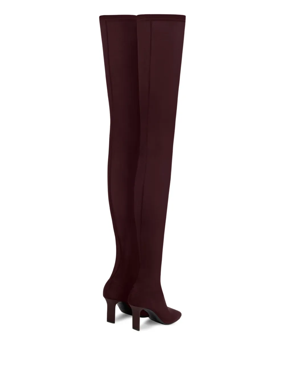 Courrèges Square-toe Mesh Over-the-knee Boots In Multi