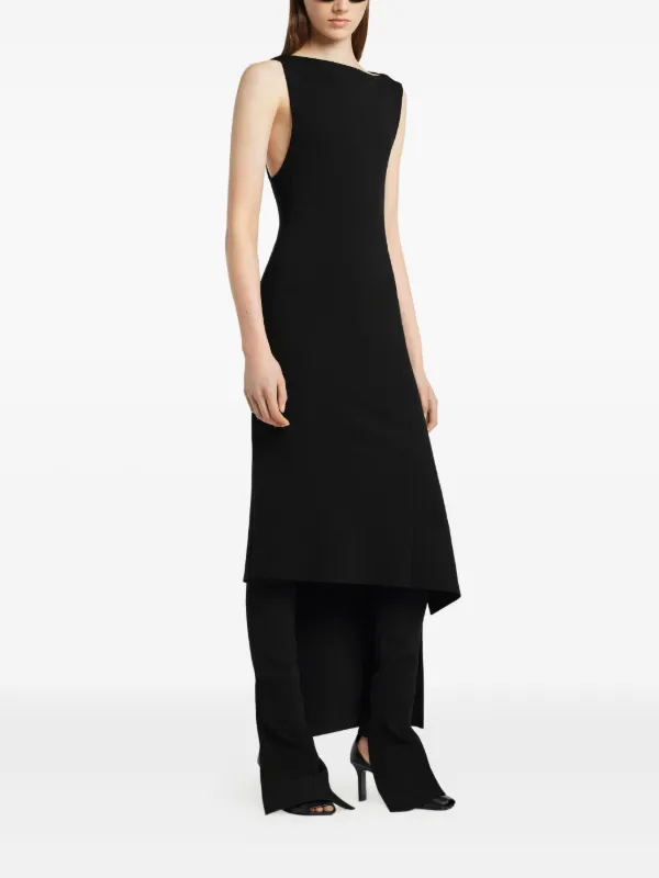 courreges asymmetric dress 90's Rib Twist Midi Dress - Heritage White - XL