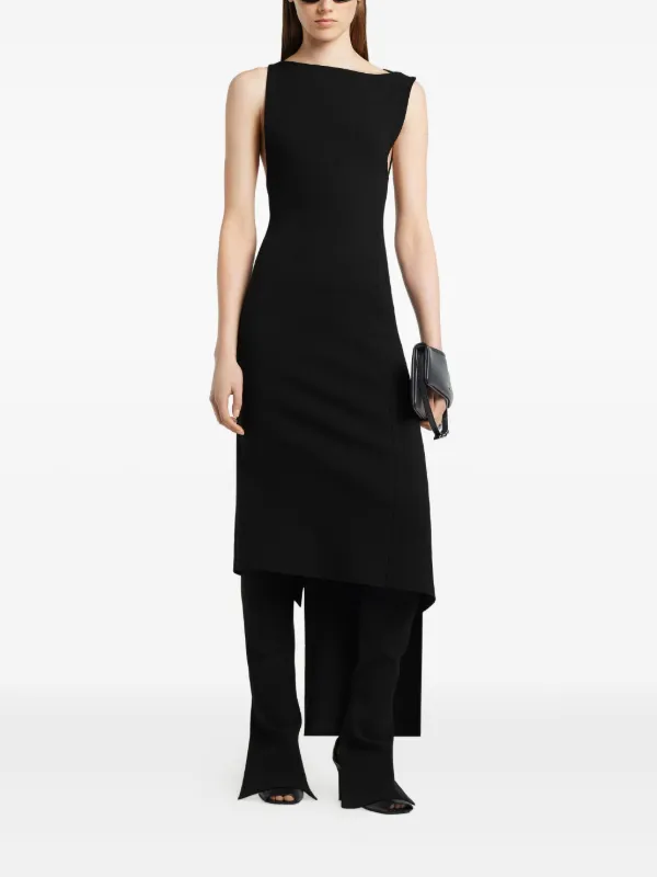 Courrèges Asymmetric Sleeveless Dress | Black