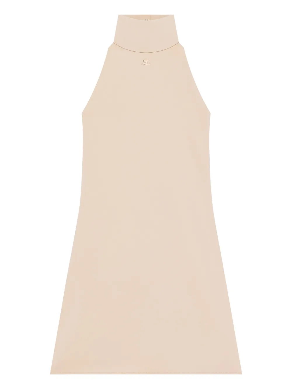 Courrèges Abito corto smanicato con scollo all'americana - Toni neutri