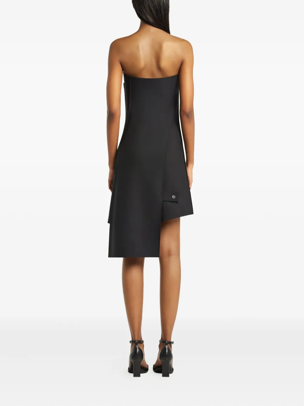 Courrèges Strapless Button-fastening Mini Dress In Black
