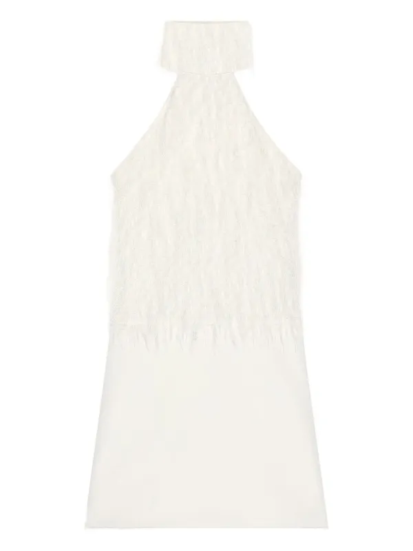Courrges halter-neck fringe-detail Mini Dress | White | FARFETCH Courrges halter-neck fringe-detail Mini Dress | White | FARFETCH