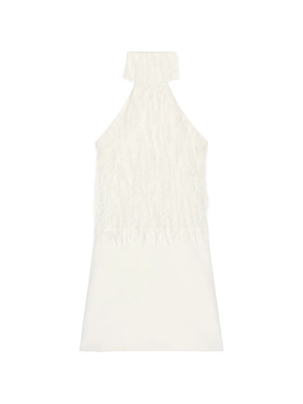 Courrèges Abito corto con frange - Bianco