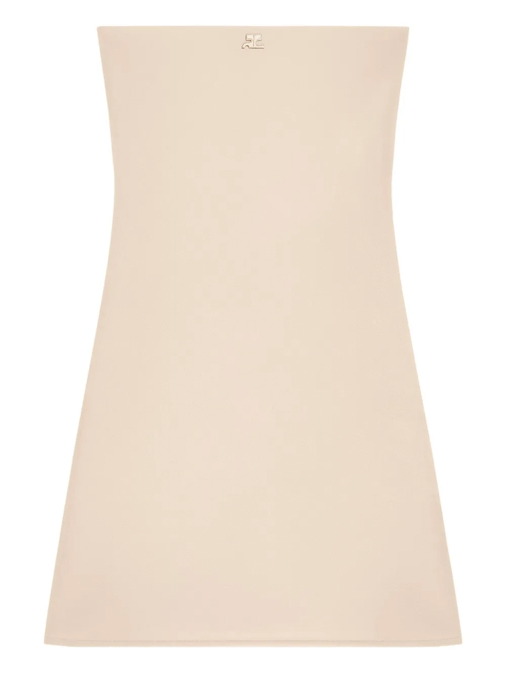 Courrèges ロゴアップリケ ミニドレス - ニュートラル Courrèges ロゴアップリケ ミニドレス - ニュートラル