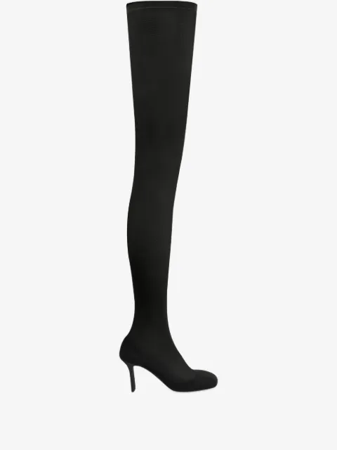 Courrèges square-toe mesh over-the-knee boots