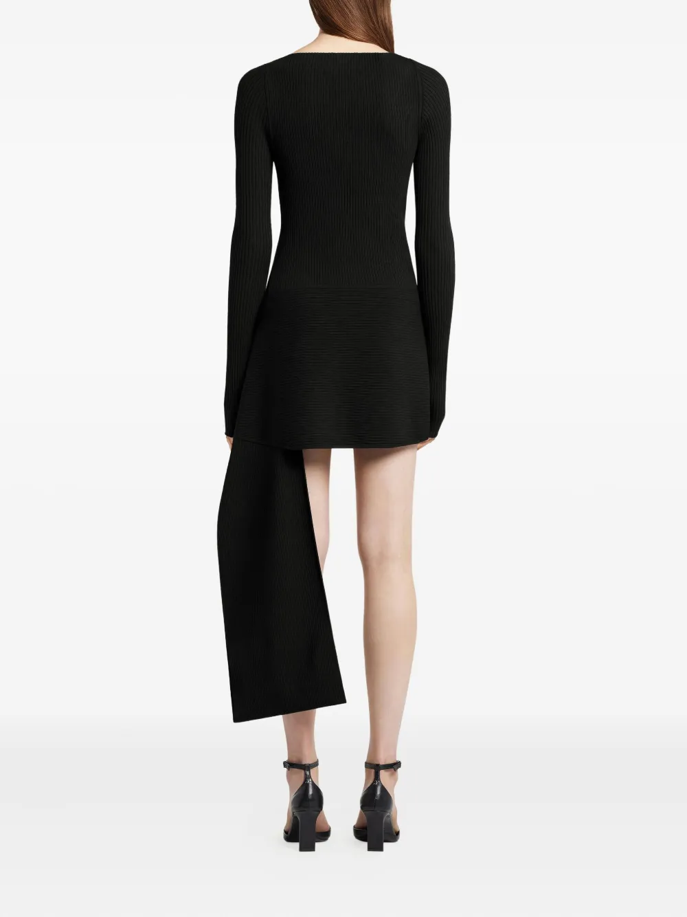 Courrèges Asymmetrische jurk met knopen Zwart