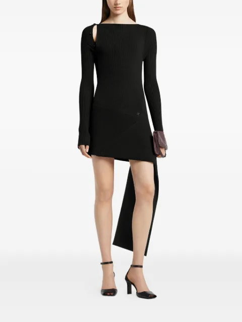 Courrèges buttoned asymmetric knit dress