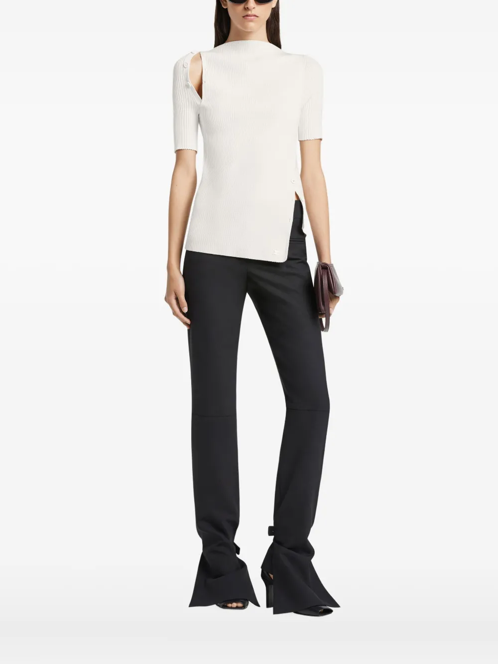 Courrèges Ribgebreide top - Wit