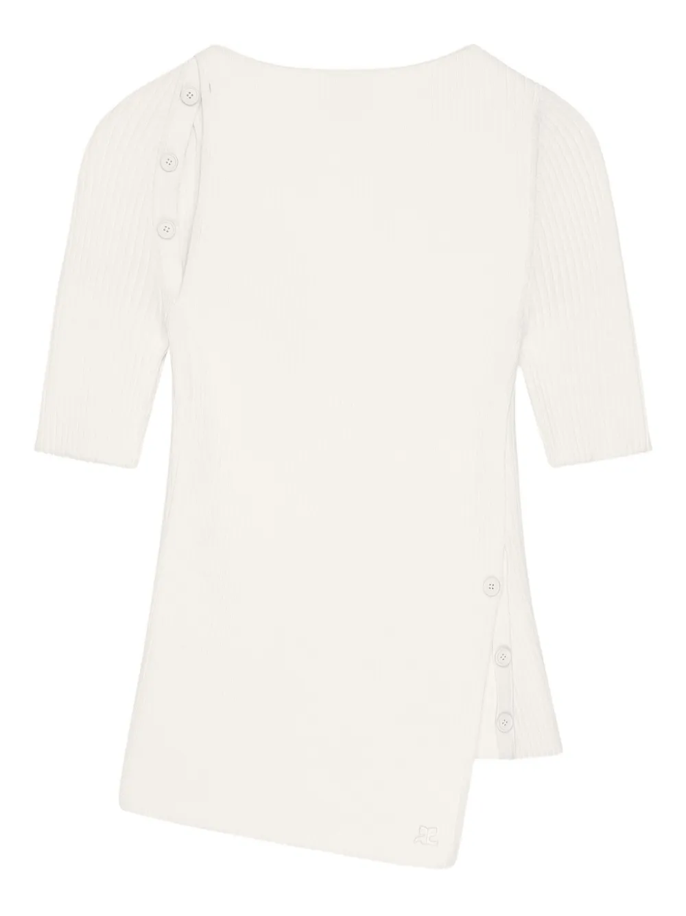 Courrèges Cut-out Ribbed-knit Top In Neutral
