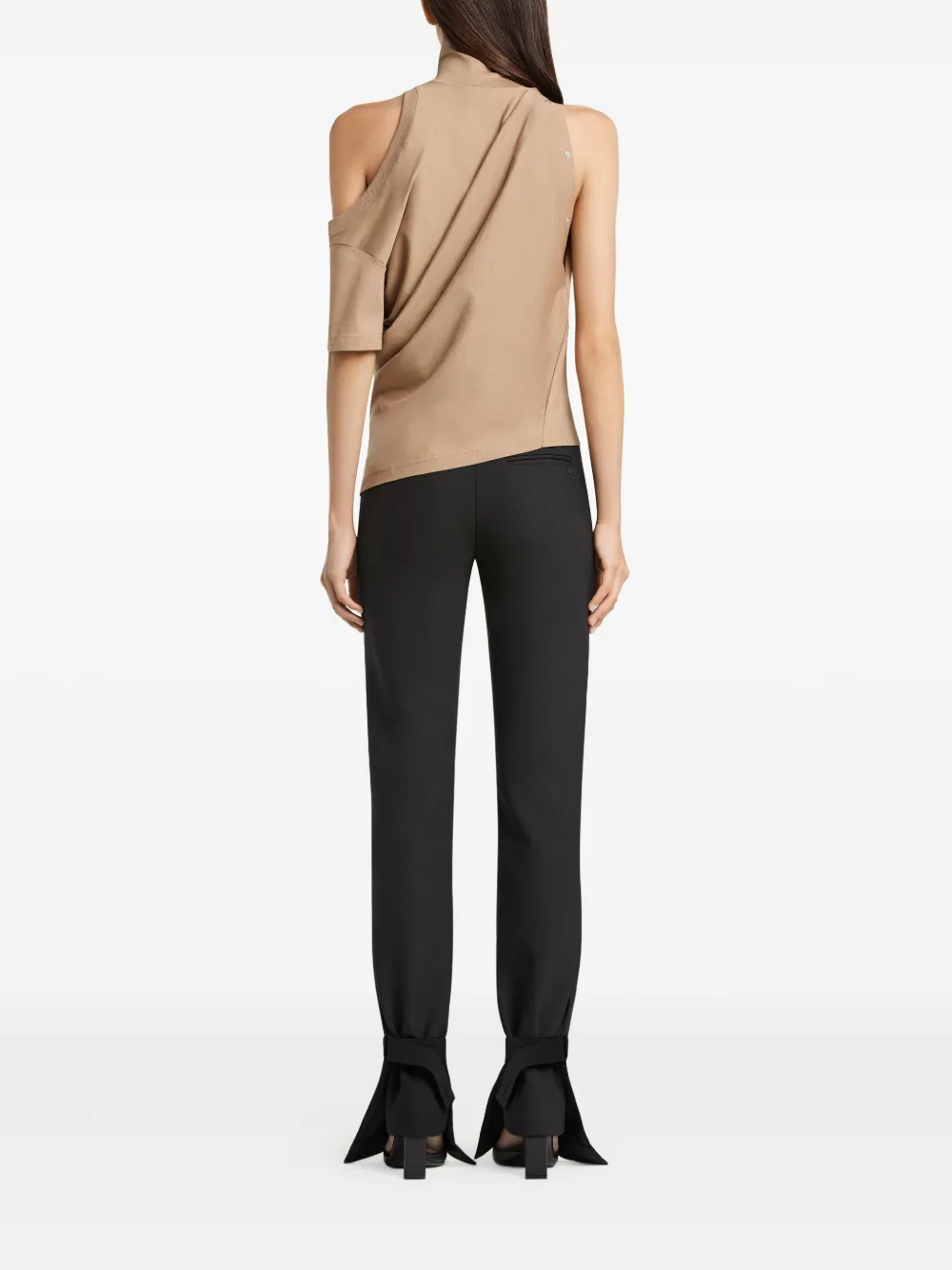 Courrèges Twisted One-shoulder Top In Brown