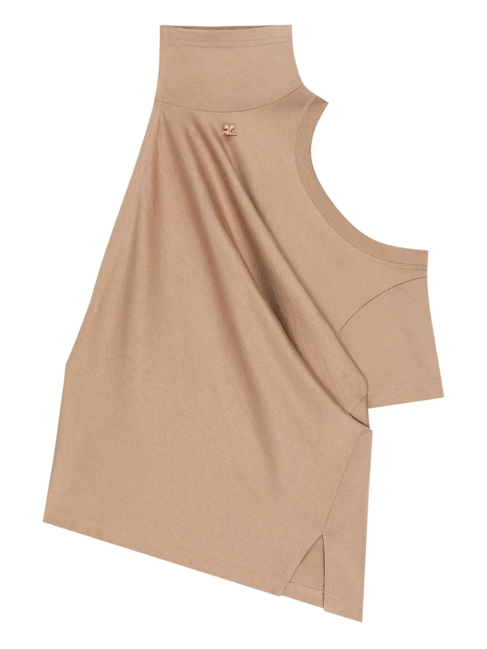 Courrèges Twisted One-shoulder Top In Brown