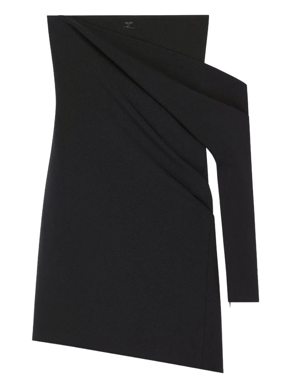 Courrèges one-sleeve draped mini dress | Black | Image 1