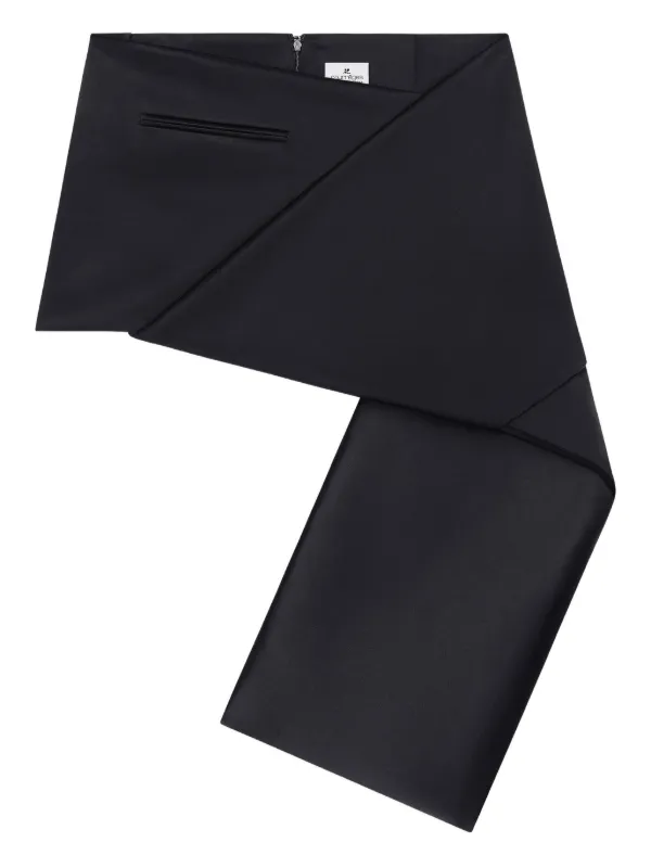 Courrèges Folded Panelled Mini Skirt in Black