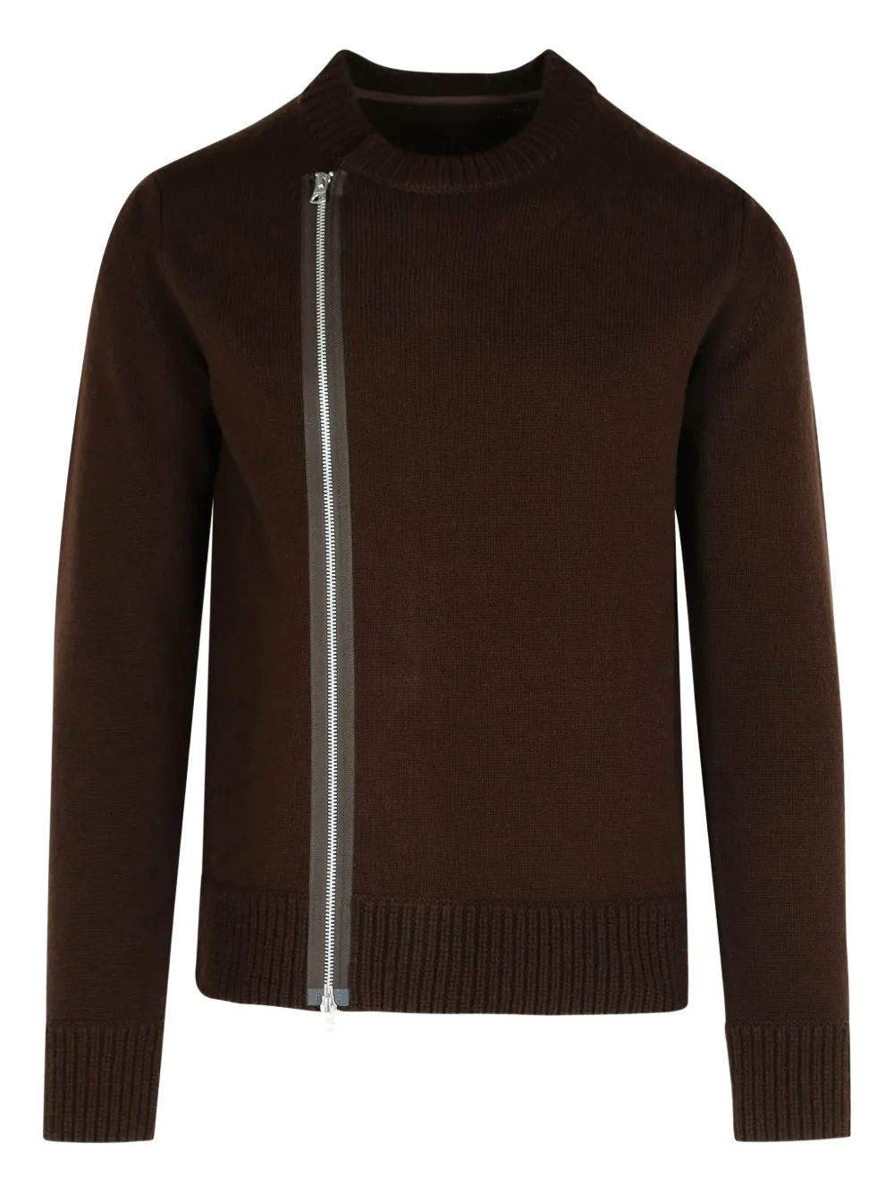Sacai zip-detail wool sweater Bruin