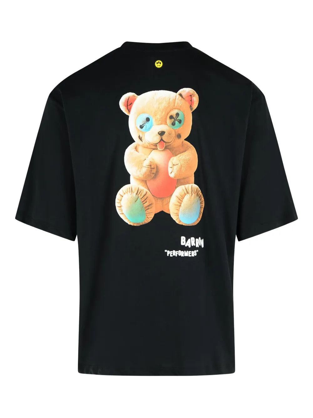 BARROW T-shirt met beerprint en ronde hals - Zwart