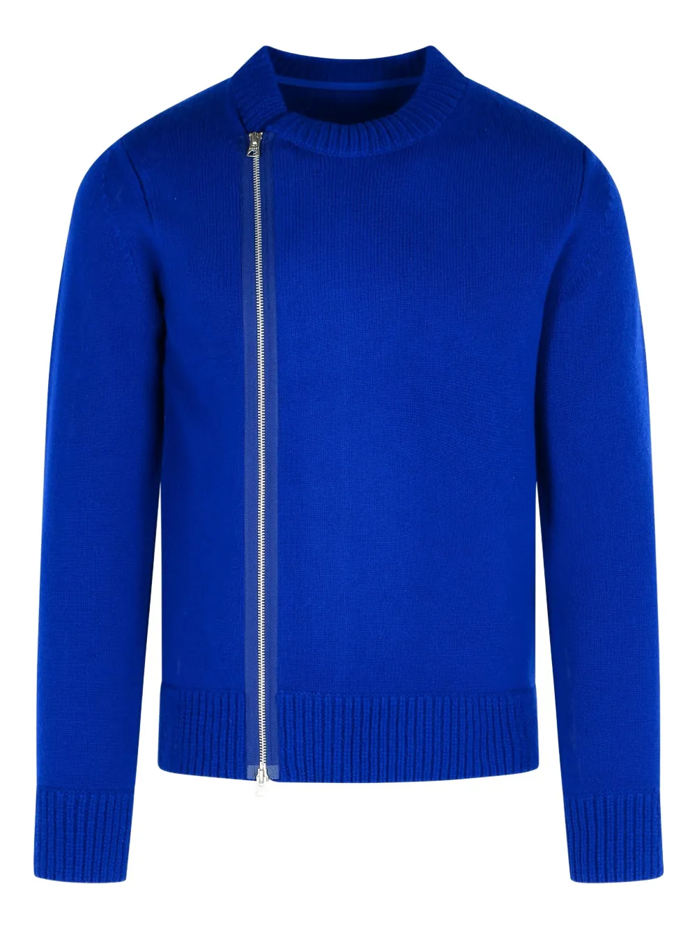 Sacai zip-detail crew-neck sweater Blauw