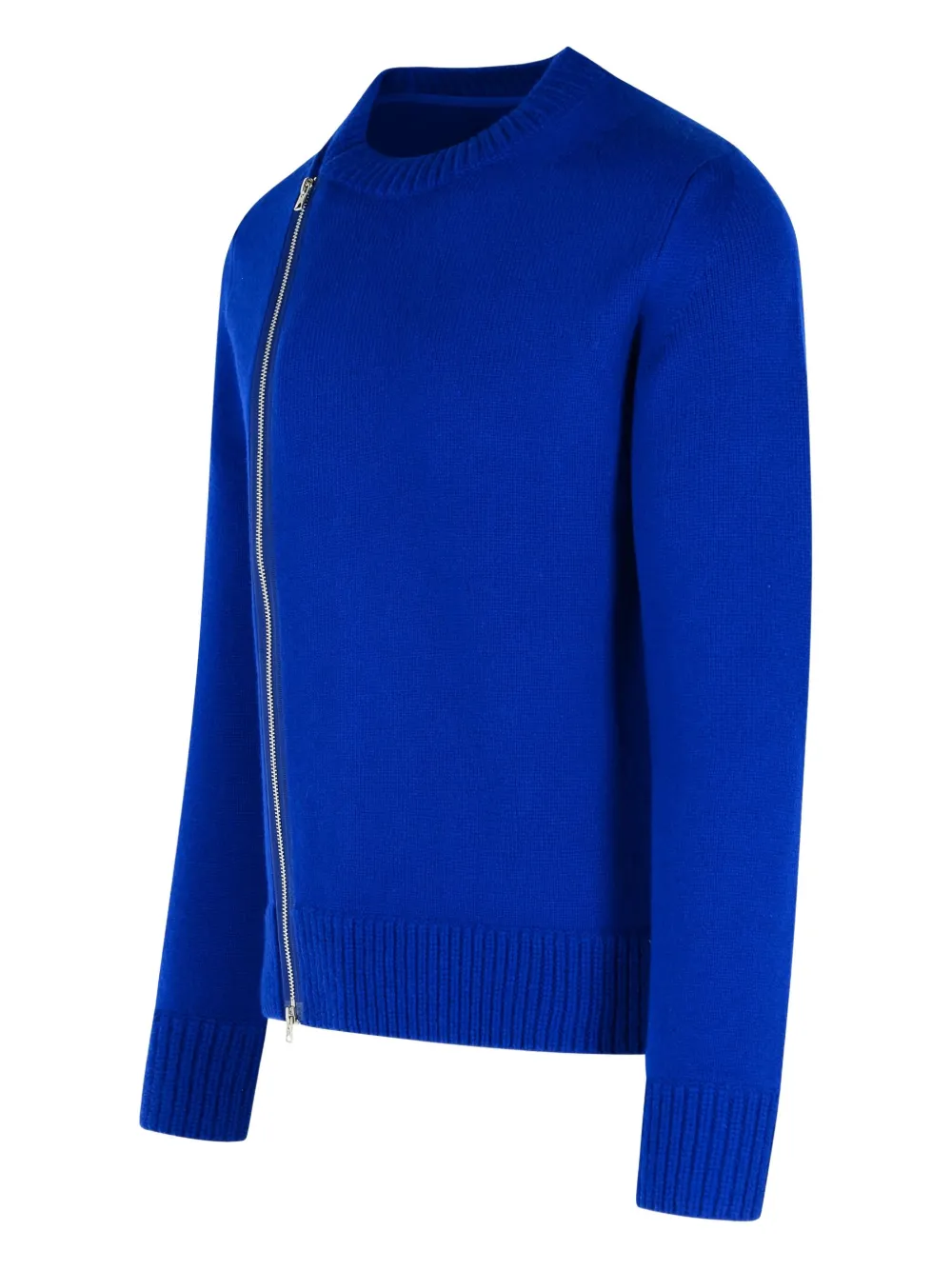 sacai zip-detail crew-neck sweater Blauw
