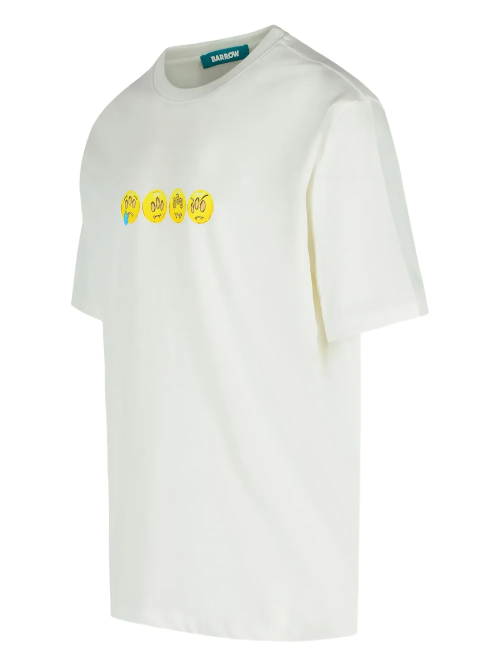 BARROW Katoenen T-shirt met emoji-print Wit