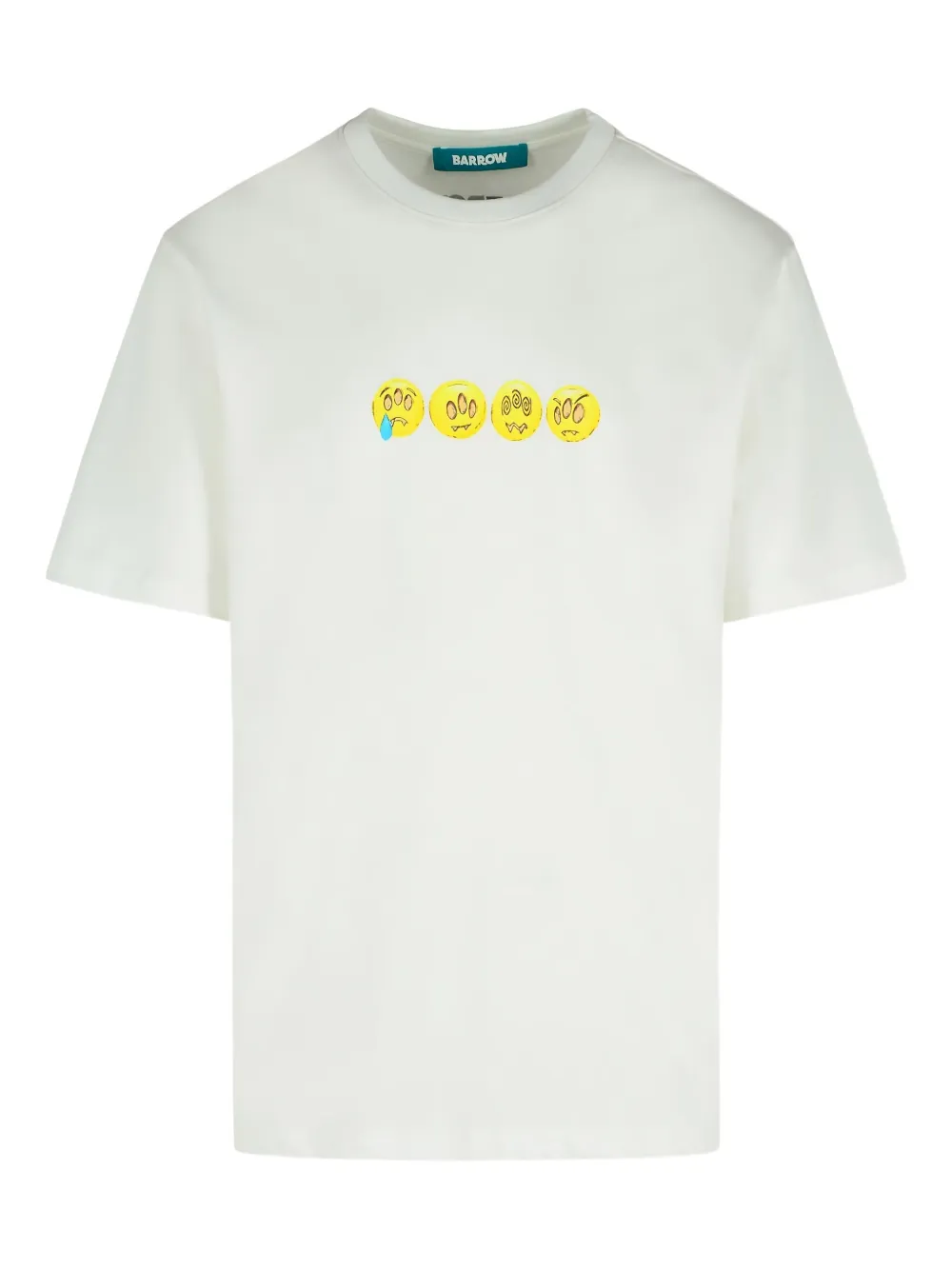 BARROW Katoenen T-shirt met emoji-print Wit