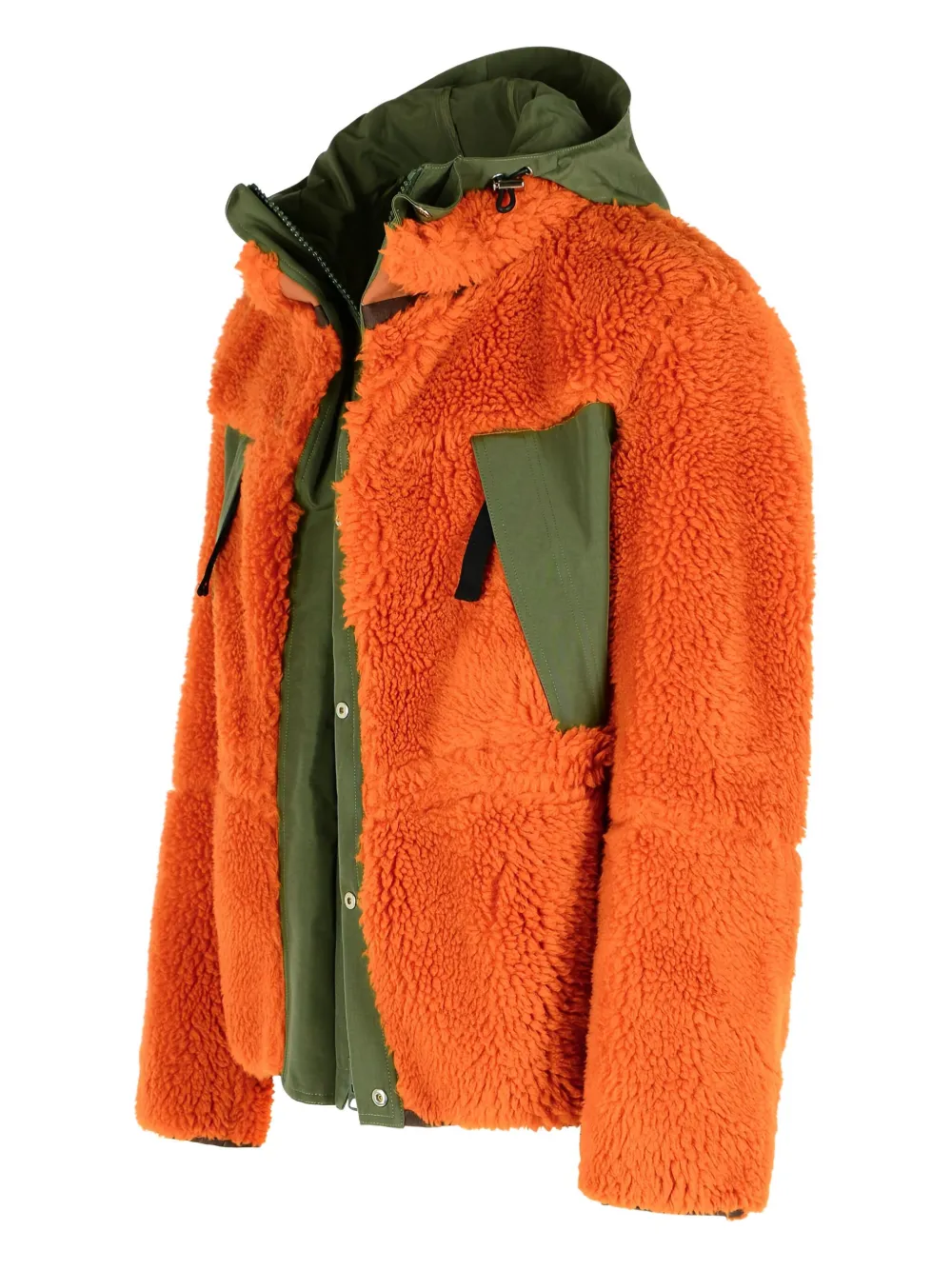 sacai Sherpa jack met capuchon Oranje