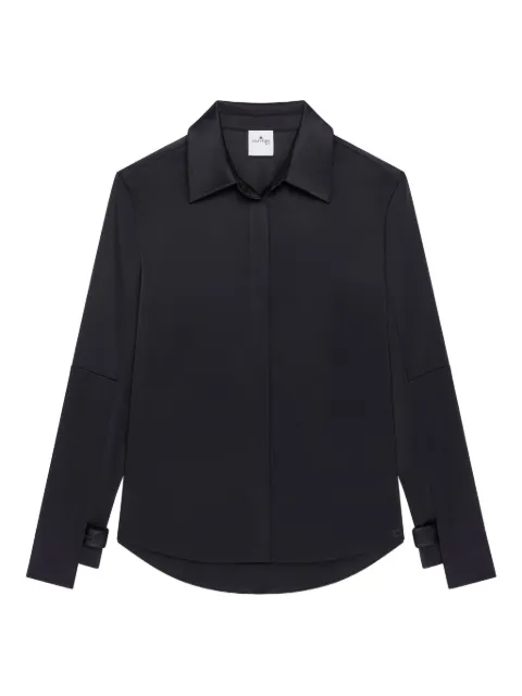 Courrèges embroidered-logo satin shirt