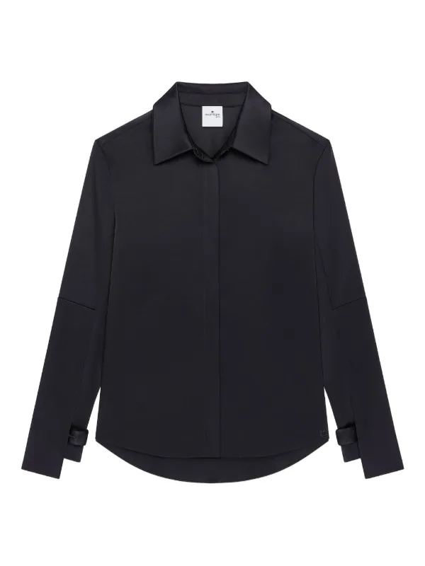 Courrèges ロゴ サテンシャツ | ブラック | FARFETCH JP