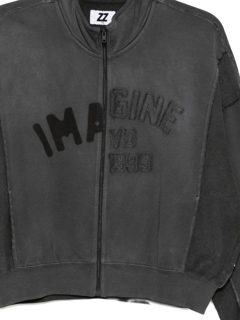 Izzue Panelled Cotton Sweatshirt In Gray