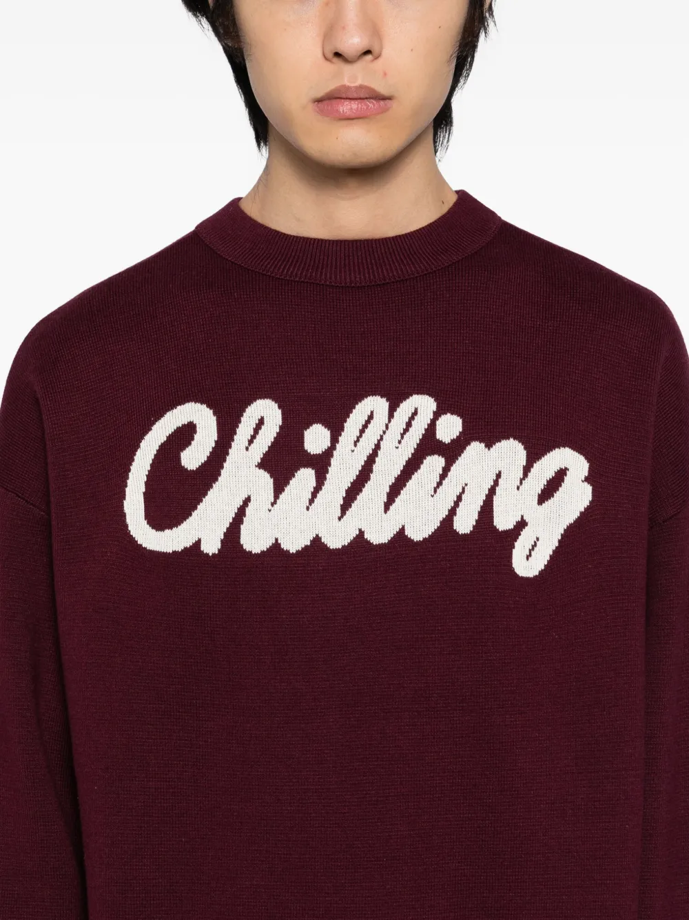 Chocoolate Round Neck Jumper In Red