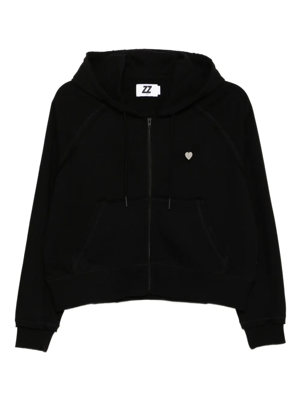 izzue distressed cotton hoodie | Black | Image 1