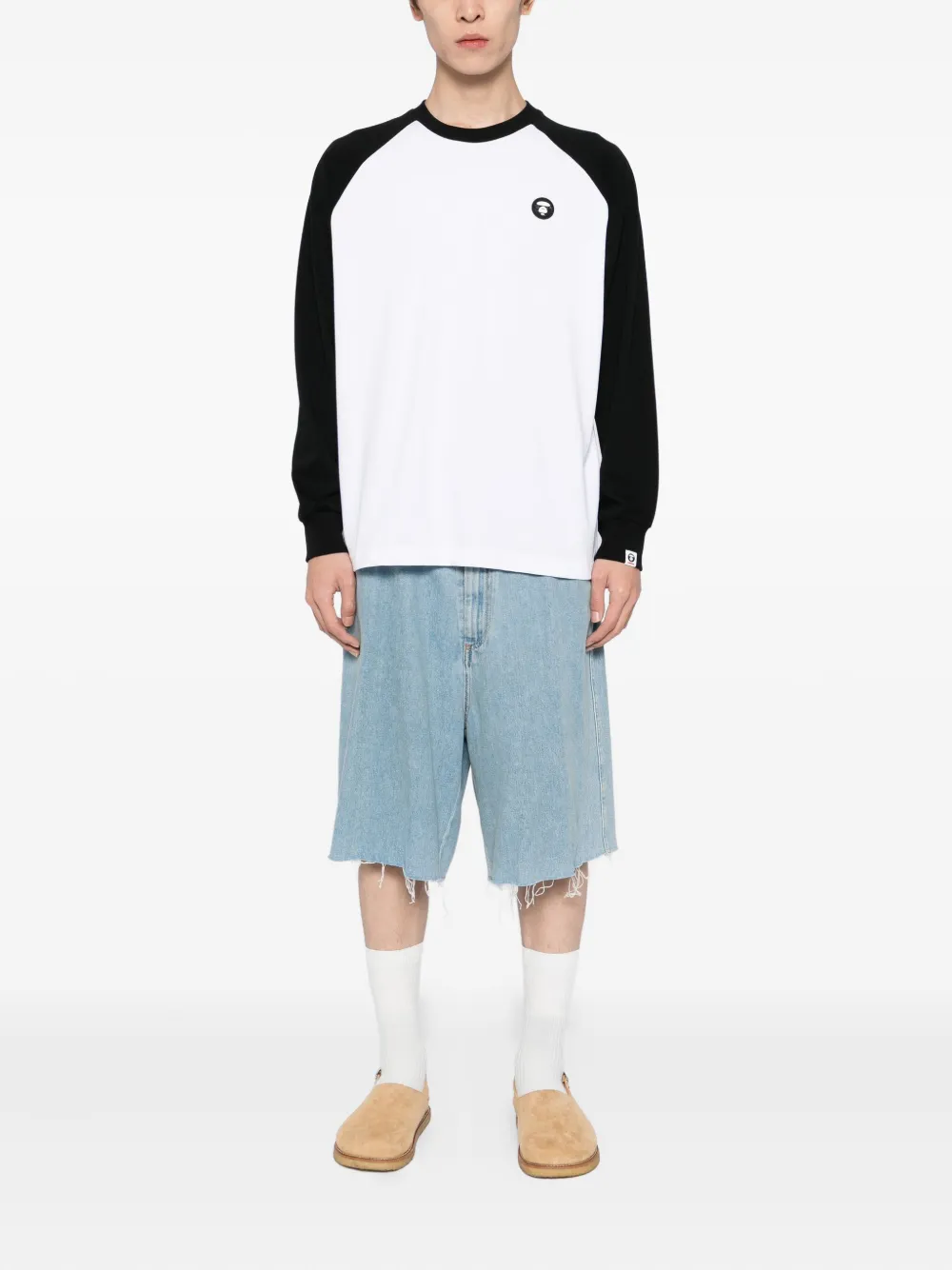 AAPE BY *A BATHING APE T-shirt met raglan mouwen - Zwart