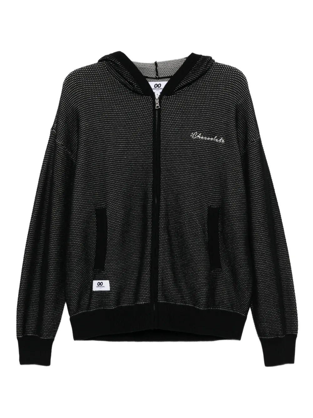 Chocoolate Mesh-panel Zip-up Hoodie In Animal Print
