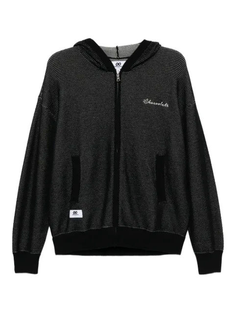 CHOCOOLATE mesh-panel zip-up hoodie