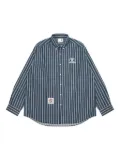 AAPE BY *A BATHING APE® striped embroidered shirt - Blue