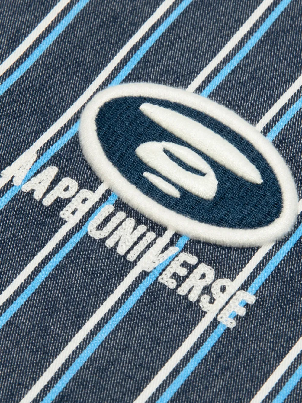 AAPE BY *A BATHING APE Gestreept overhemd met borduurwerk Blauw