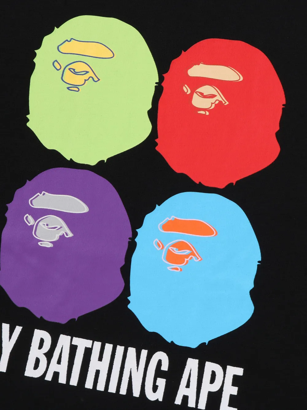 A BATHING APE Multi Ape Head T-shirt - Zwart