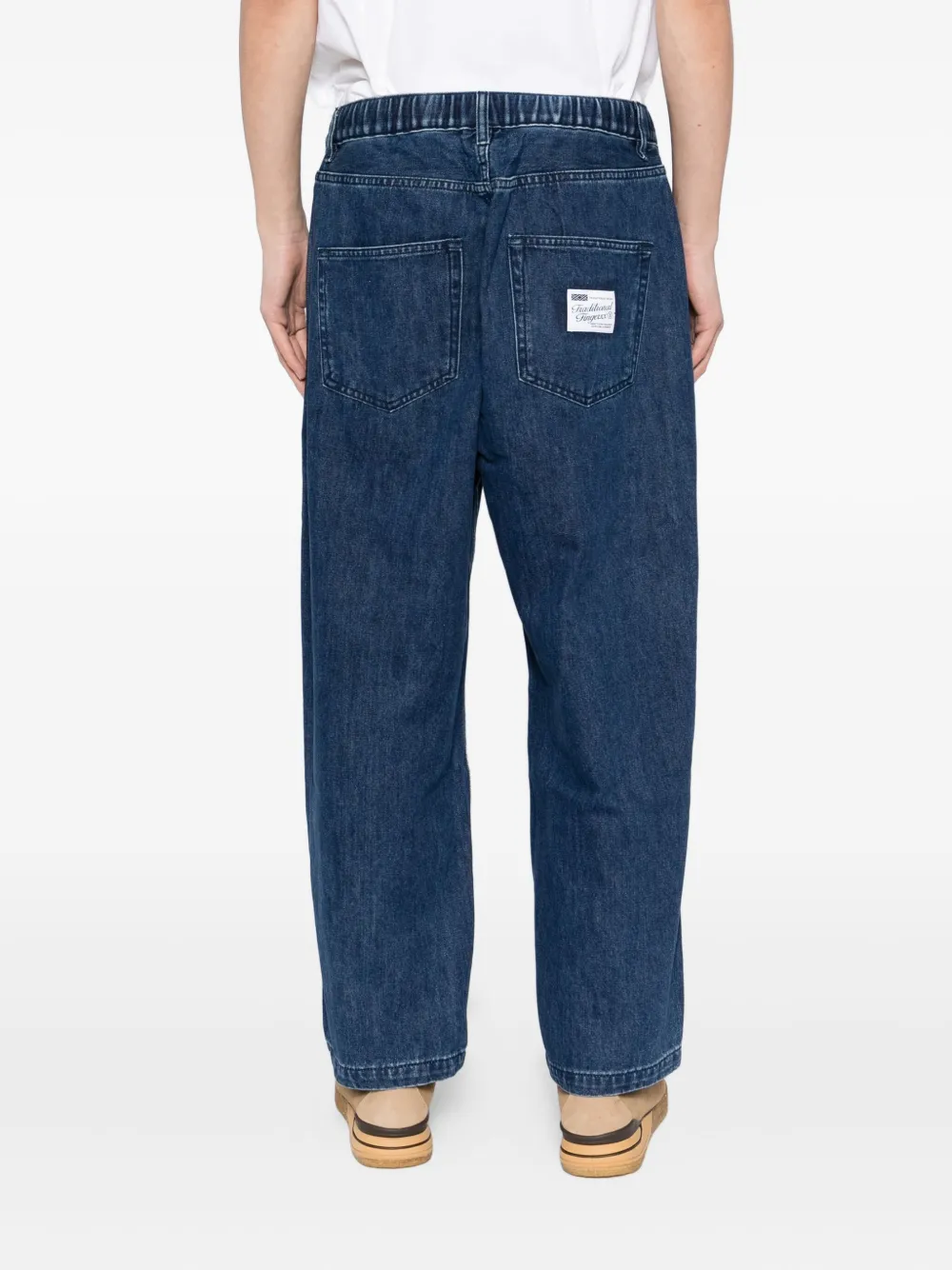 Fingercroxx Logo-patch Jeans In Blue