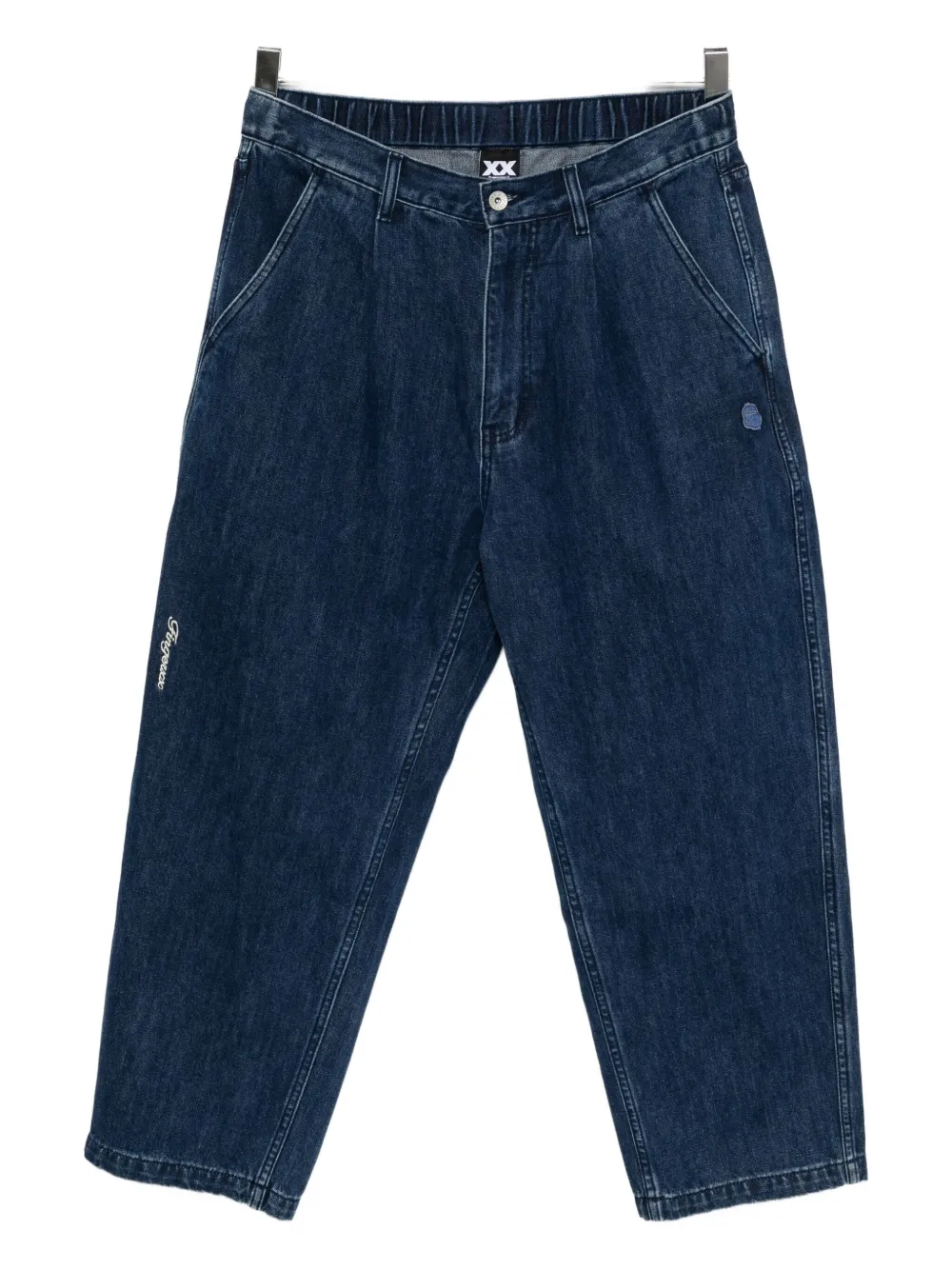 Fingercroxx Logo-patch Jeans In Blue