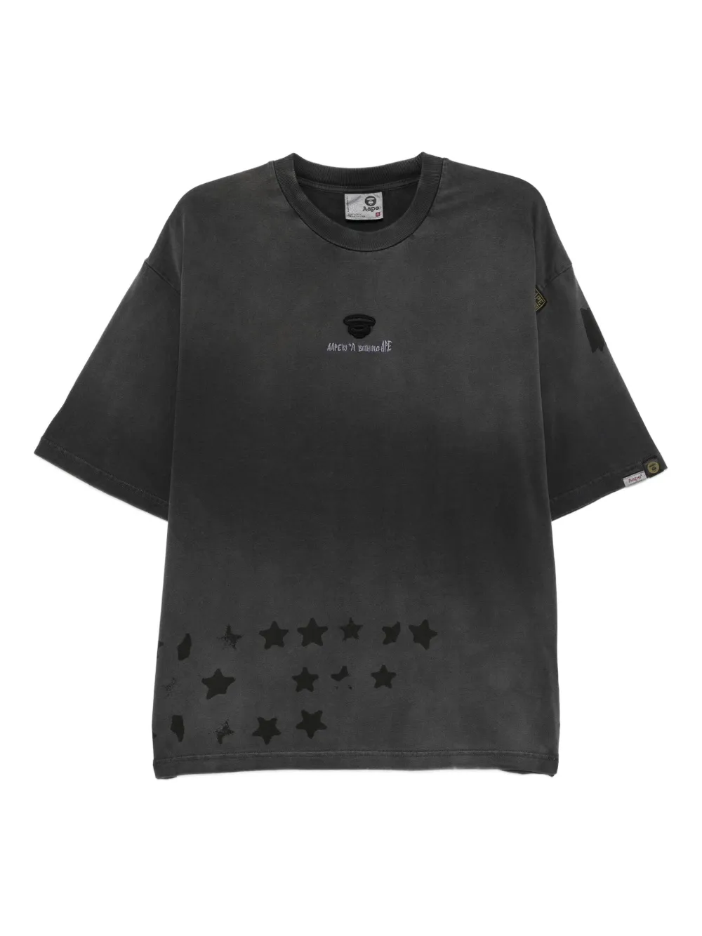 AAPE BY *A BATHING APE® تيشيرت مطرز بنجمة | أسود | Image 1