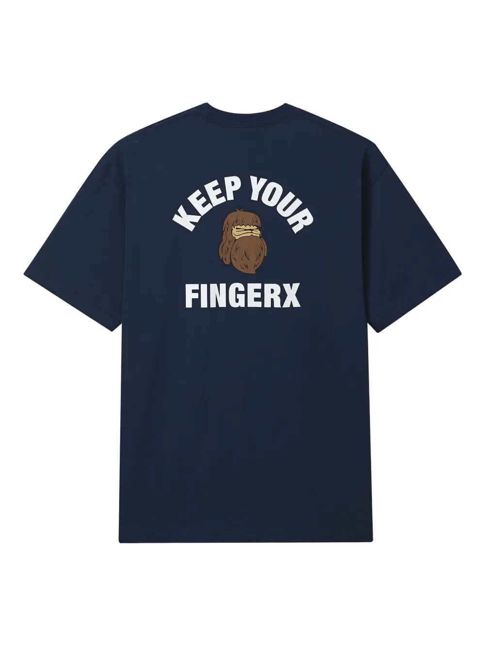 FINGERCROXX Katoenen T-shirt met logoprint - Blauw